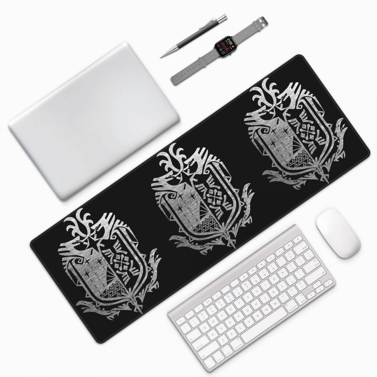 Laptop Accessories World - แผ่นรองเมาส์ขนาดใหญ่ Monster Hunter World สำหรับคอมพิวเตอร์ คีย์บอร์ด