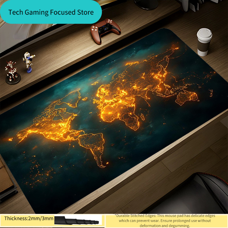 Laptop Accessories World - แผ่นรองเมาส์ แผนที่โลก แผ่นรองเมาส์ แป้นพิมพ์แล็ปท็อป แผ่นรองเมาส์สไตล์เรโทรสำหรับผู้ชาย แผ่นรองโต๊ะขนาดใหญ่