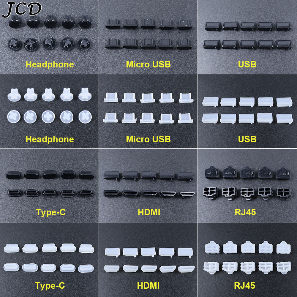 Laptop Accessories Protector - JCD 10 ชิ้นซิลิโคน Type-C Micro USB