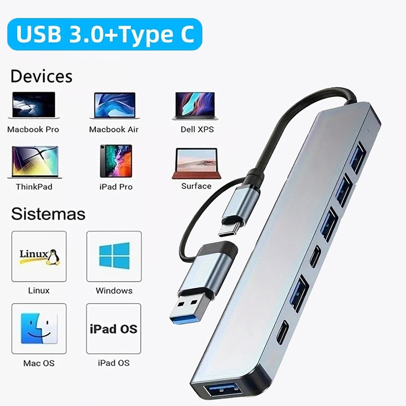 Laptop Accessories For Programmers - ฮับ USB3.0 2 in 1 7