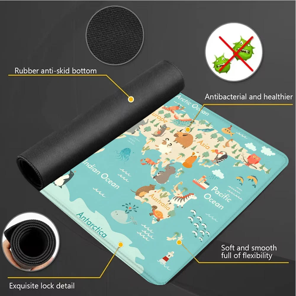 แผ่นรองเมาส์ลายแผนที่โลก ดีไซน - Laptop Accessories World บทวิจารณ์และราคา