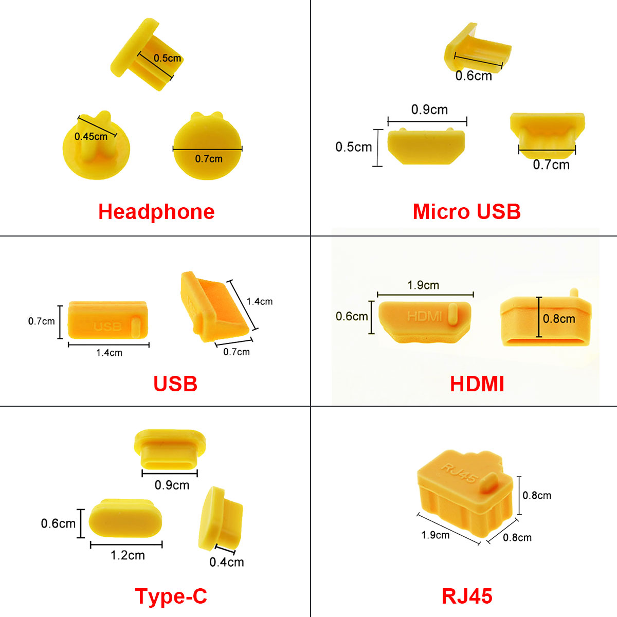 JCD 10 ชิ้นซิลิโคน Type-C Micr - Laptop Accessories Protector บทวิจารณ์และราคา